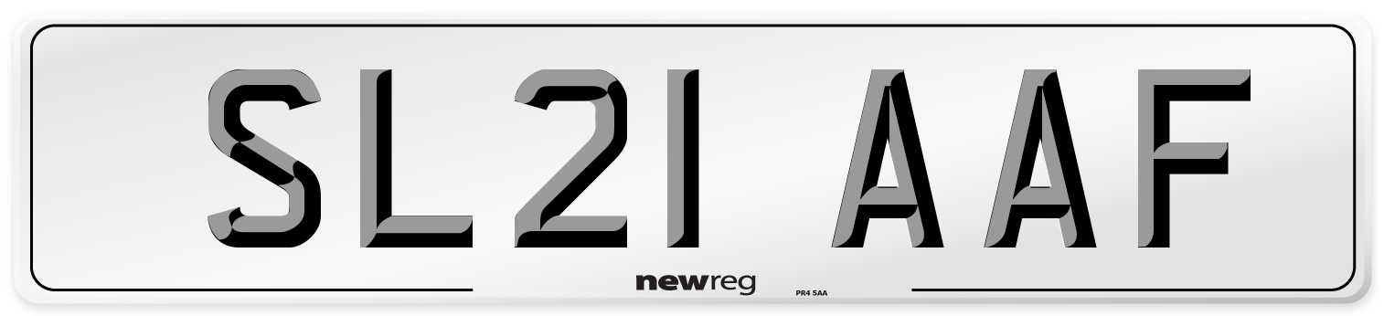 SL21 AAF Number Plate from New Reg